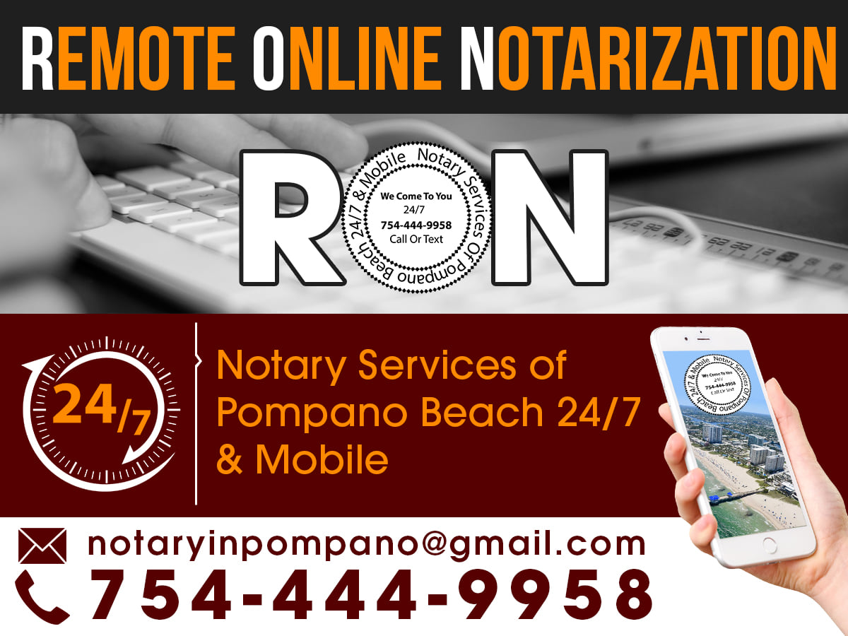 Notary Services Of Pompano Beach 24/7 & Mobile is Providing Mobile Notarization Service And Taking All Pandemic Safety Precautions